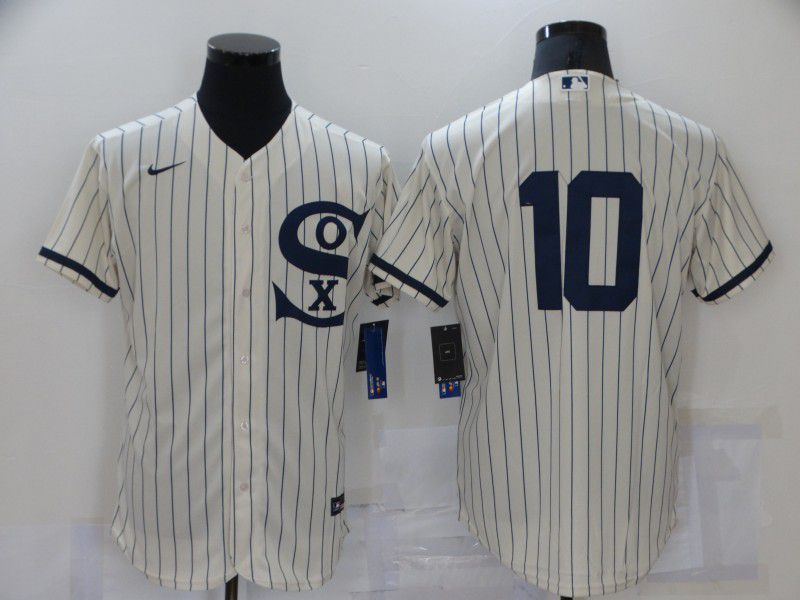 Men Chicago White Sox #10 No Name Cream stripe Dream version Elite Nike 2021 MLB Jersey->chicago white sox->MLB Jersey